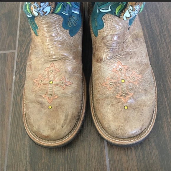 Ariat Rodeobaby Relic bling skull boots size 8B - Picture 6 of 8